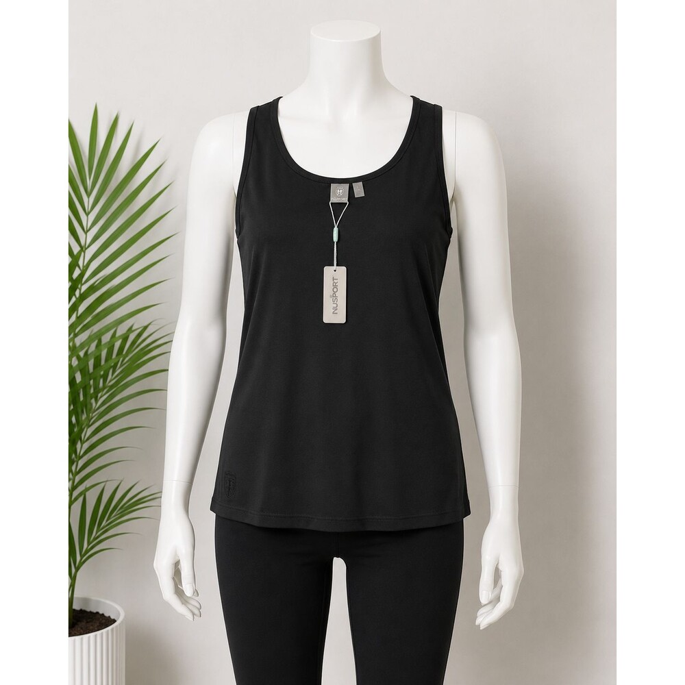 NWT NuSport Women's Black Performance Tank Top XL Sleeveless Athletic Shirt